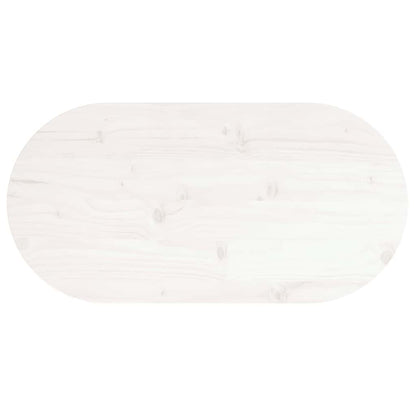 Table Top White 60x30x2.5 cm Solid Wood Pine Oval