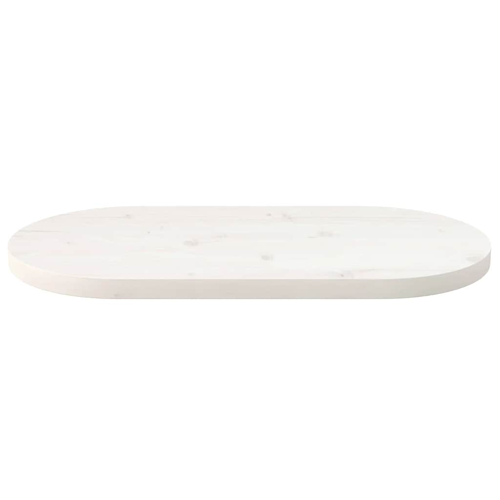 Table Top White 70x35x2.5 cm Solid Wood Pine Oval