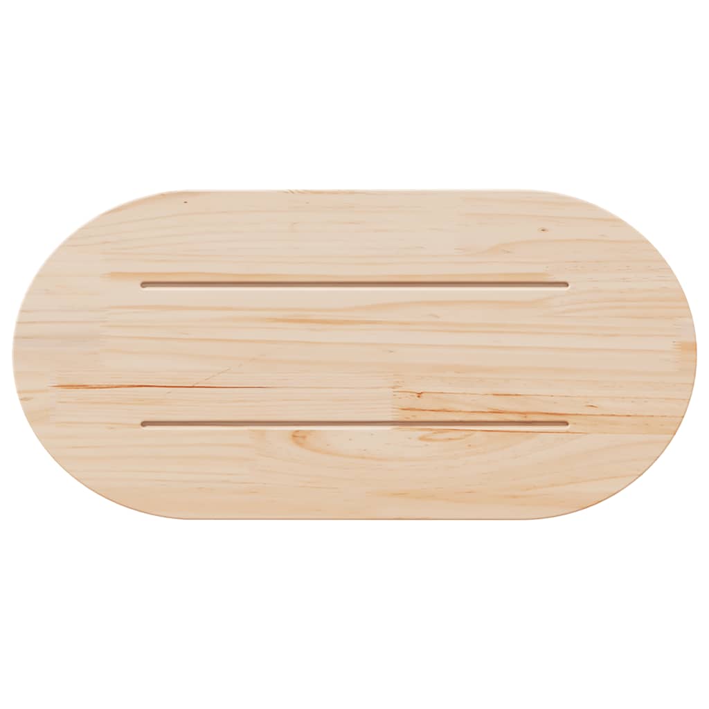 Table Top White 70x35x2.5 cm Solid Wood Pine Oval