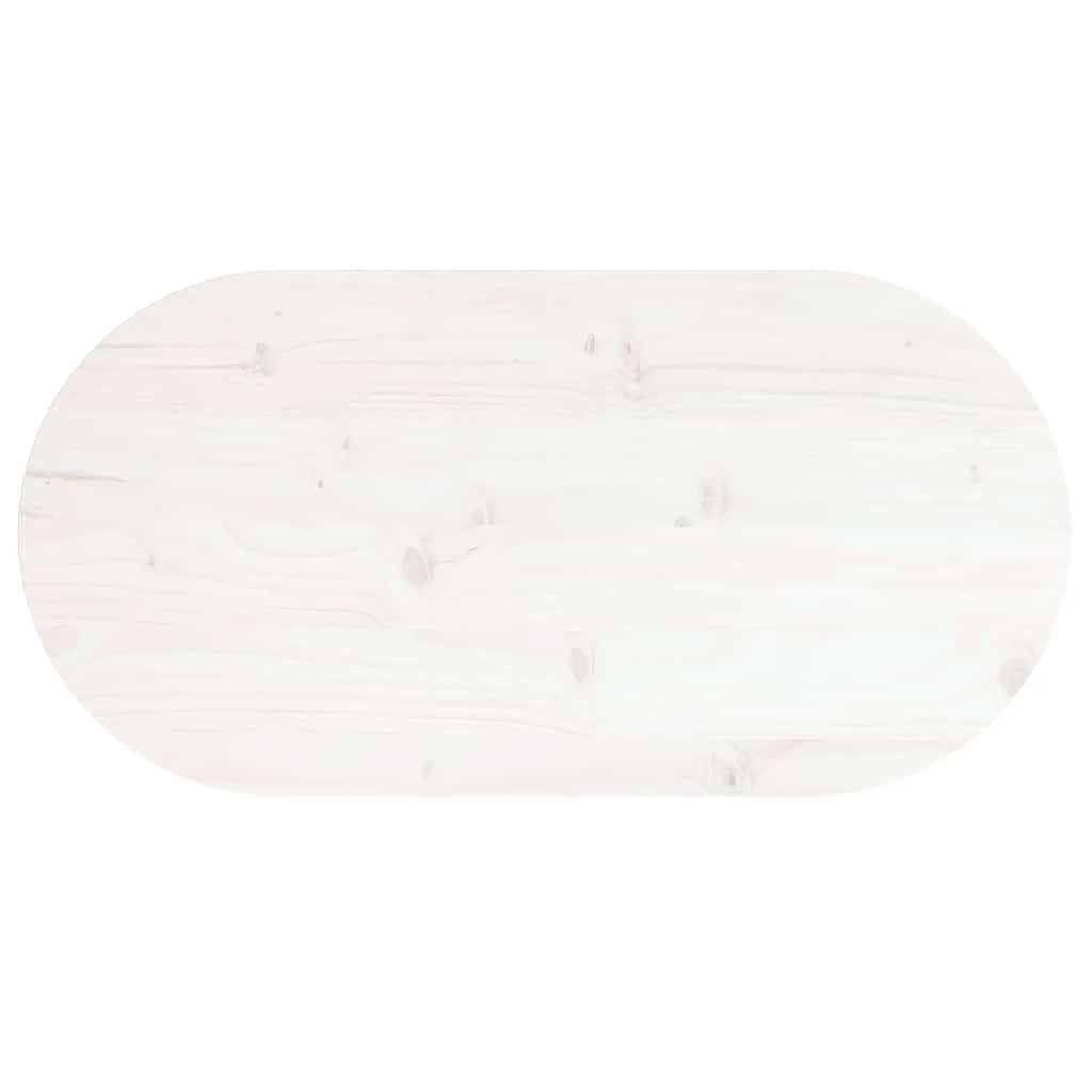 Table Top White 70x35x2.5 cm Solid Wood Pine Oval