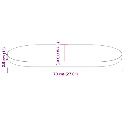 Table Top White 70x35x2.5 cm Solid Wood Pine Oval