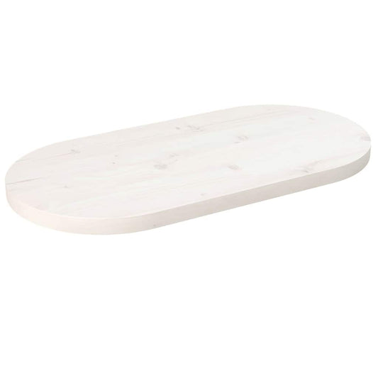 Table Top White 80x40x2.5 cm Solid Wood Pine Oval