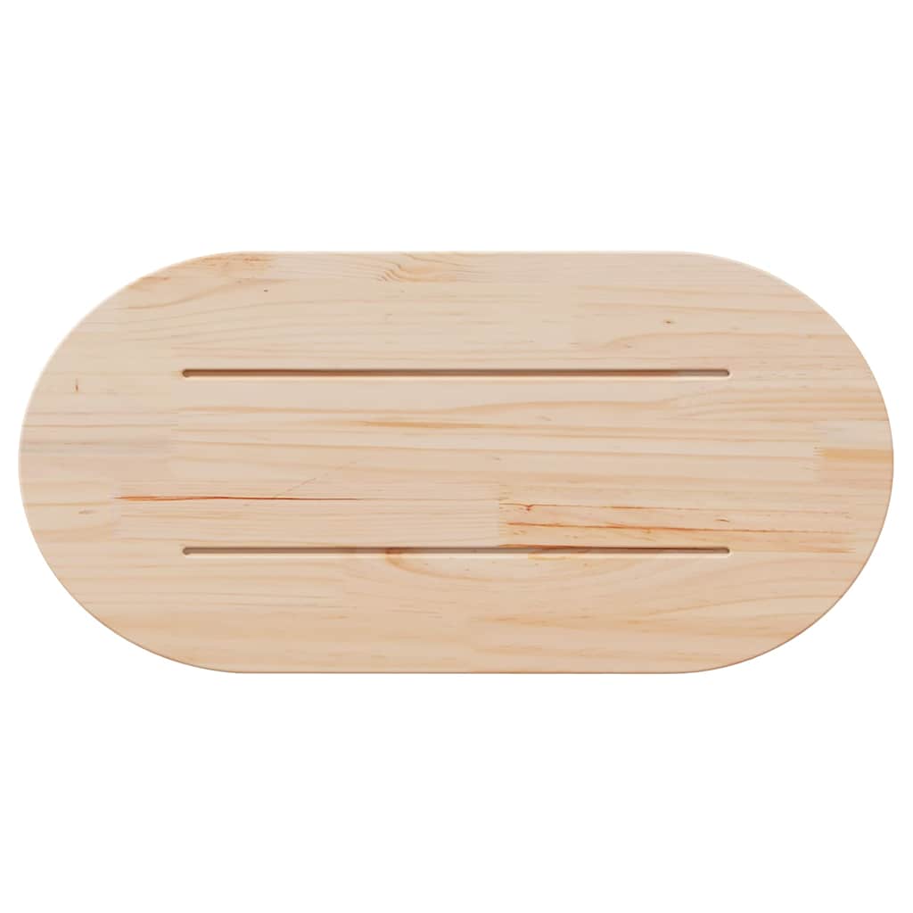 Table Top White 80x40x2.5 cm Solid Wood Pine Oval