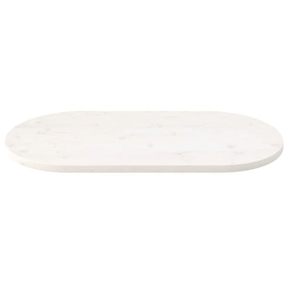Table Top White 90x45x2.5 cm Solid Wood Pine Oval