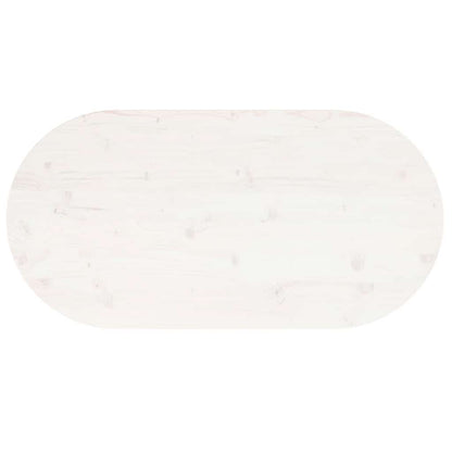 Table Top White 90x45x2.5 cm Solid Wood Pine Oval