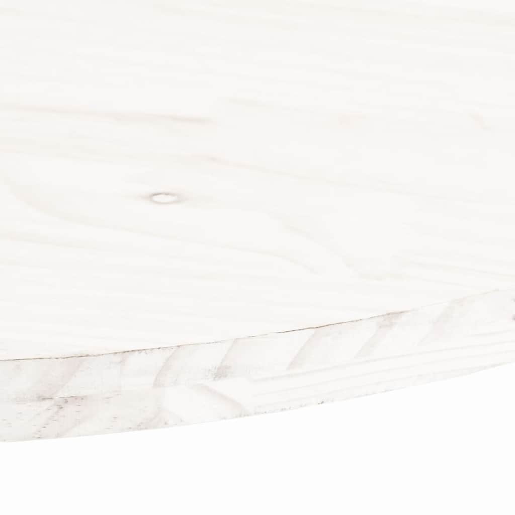 Table Top White 90x45x2.5 cm Solid Wood Pine Oval