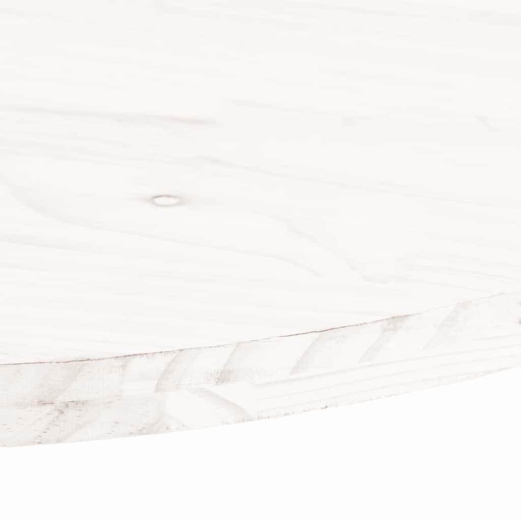 Table Top White 100x50x2.5 cm Solid Wood Pine Oval