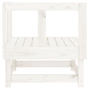 Garden Corner Sofa White Solid Wood Pine