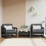 Garden Chairs 2 pcs Black Solid Wood Pine