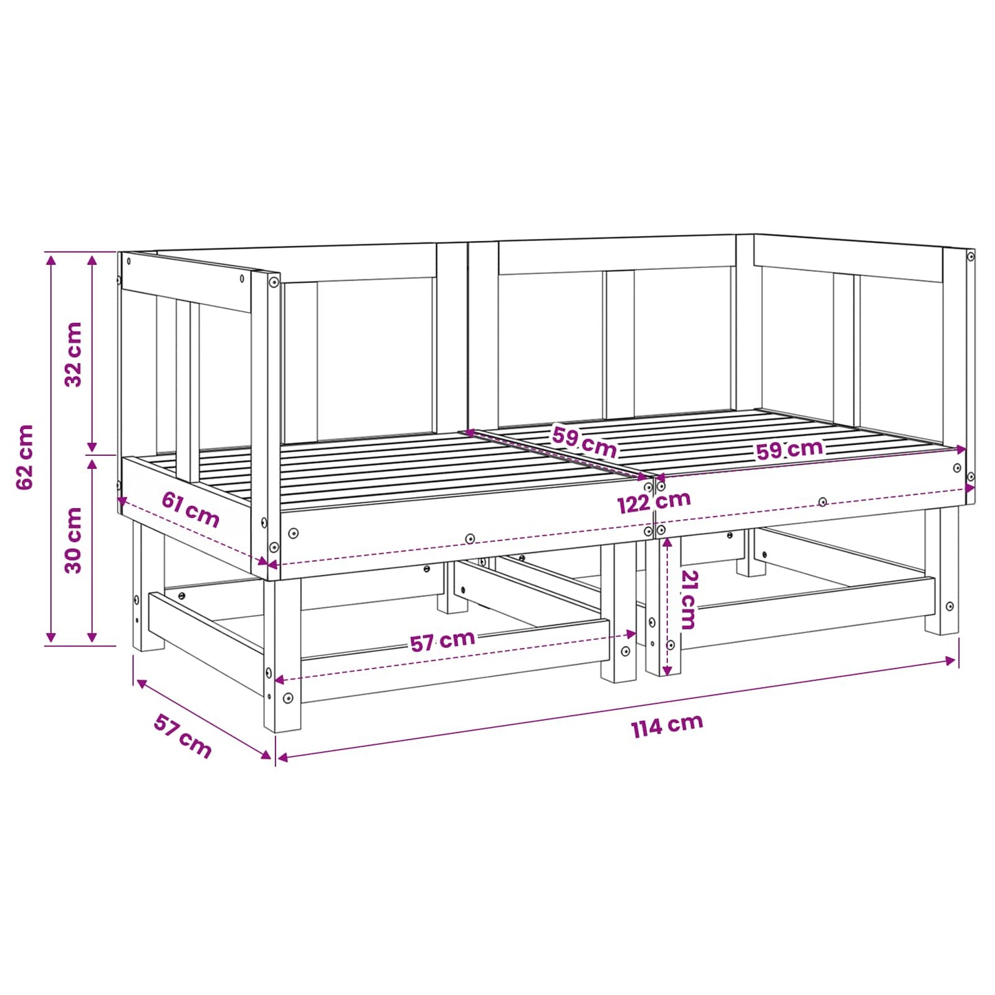 Garden Corner Sofas 2 pcs Honey Brown Solid Wood Pine