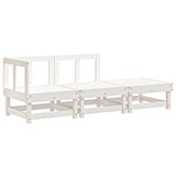 3 Piece Garden Lounge Set White Solid Wood Pine