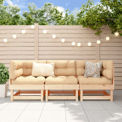 3 Piece Garden Lounge Set Solid Wood Pine