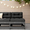 Garden Middle Sofa Grey Solid Wood Pine