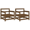 Garden Chairs 2 pcs Honey Brown Solid Wood Pine