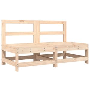 Garden Middle Sofas 2 pcs Solid Wood Pine