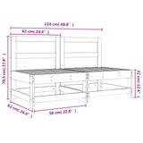 Garden Middle Sofas 2 pcs Solid Wood Pine