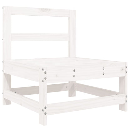 3 Piece Garden Lounge Set White Solid Wood Pine