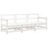 3 Piece Garden Lounge Set White Solid Wood Pine