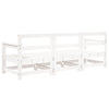 3 Piece Garden Lounge Set White Solid Wood Pine