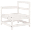 3 Piece Garden Lounge Set White Solid Wood Pine