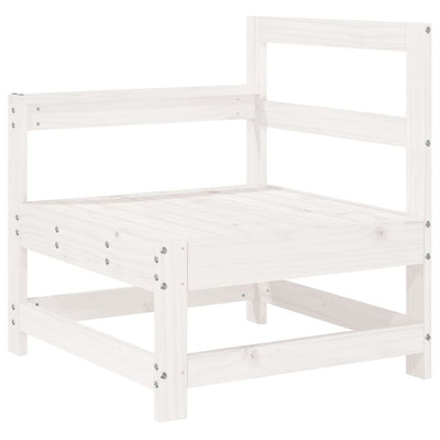 3 Piece Garden Lounge Set White Solid Wood Pine