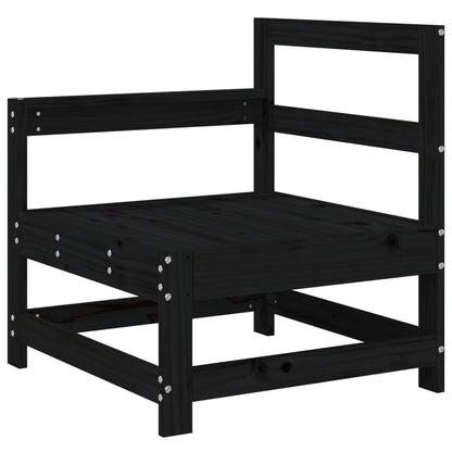 3 Piece Garden Lounge Set Black Solid Wood Pine