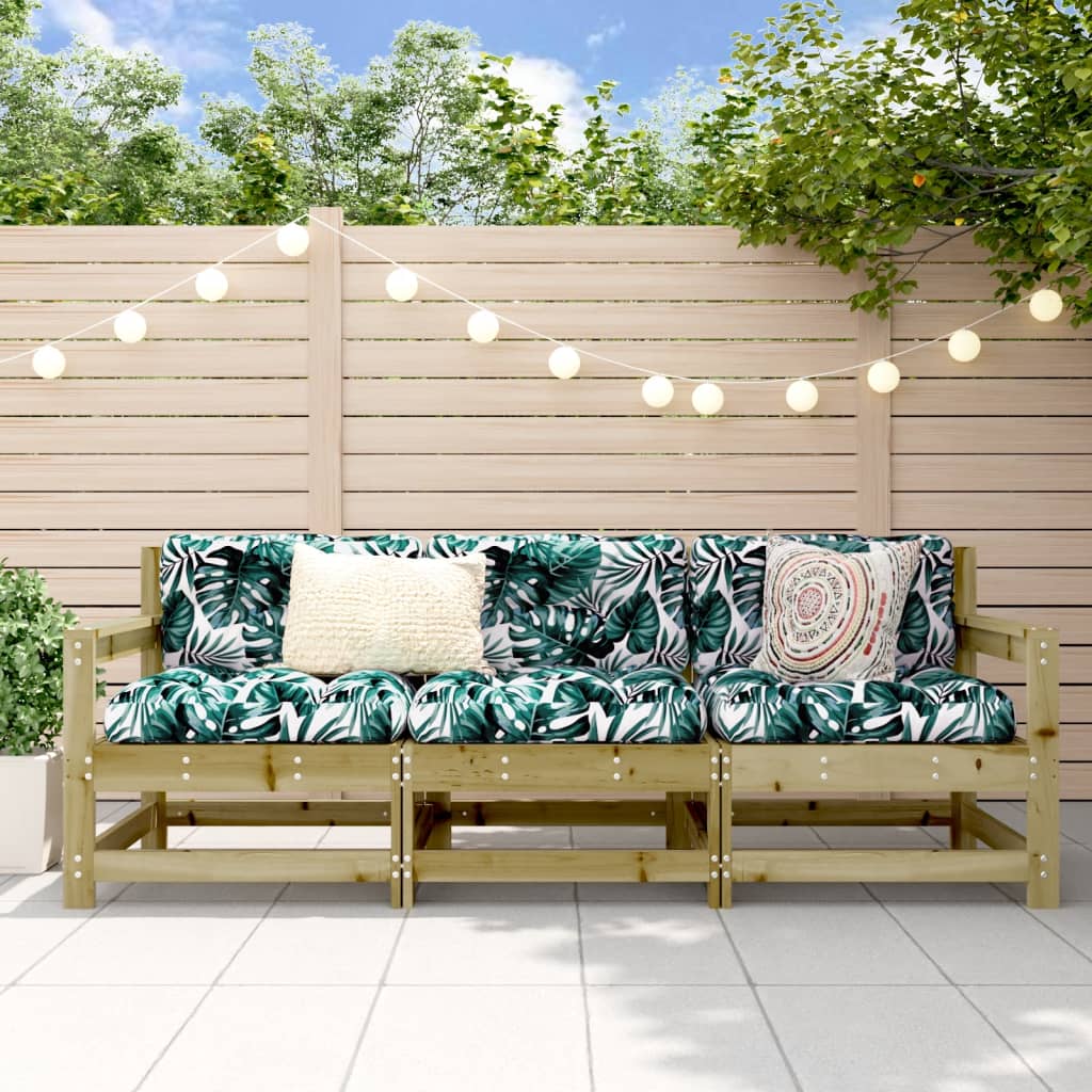 3 Piece Garden Lounge Set Impregnated Wood Pine