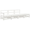 4 Piece Garden Lounge Set White Solid Wood Pine