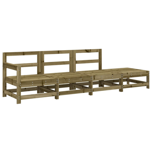 4 Piece Garden Lounge Set Impregnated Wood Pine
