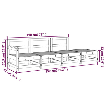 4 Piece Garden Lounge Set Impregnated Wood Pine