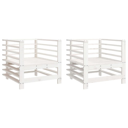 Garden Chairs 2 pcs White Solid Wood Pine