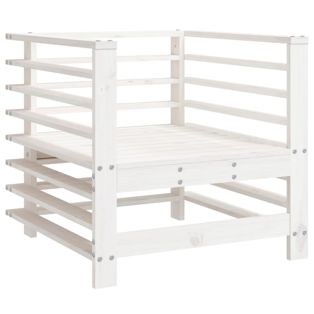 Garden Chairs 2 pcs White Solid Wood Pine