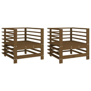 Garden Chairs 2 pcs Honey Brown Solid Wood Pine