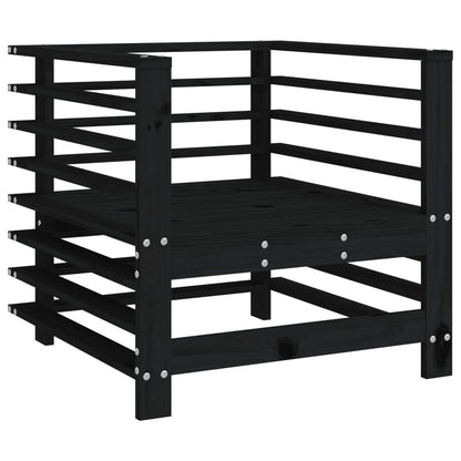 Garden Chairs 2 pcs Black Solid Wood Pine