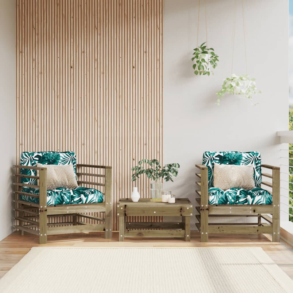 Garden Chairs 2 pcs Impregnated Wood Pine