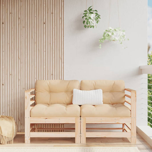 Garden Corner Sofas 2 pcs Solid Wood Pine