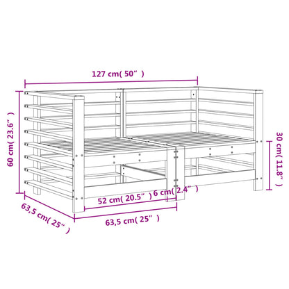 Garden Corner Sofas 2 pcs Grey Solid Wood Pine