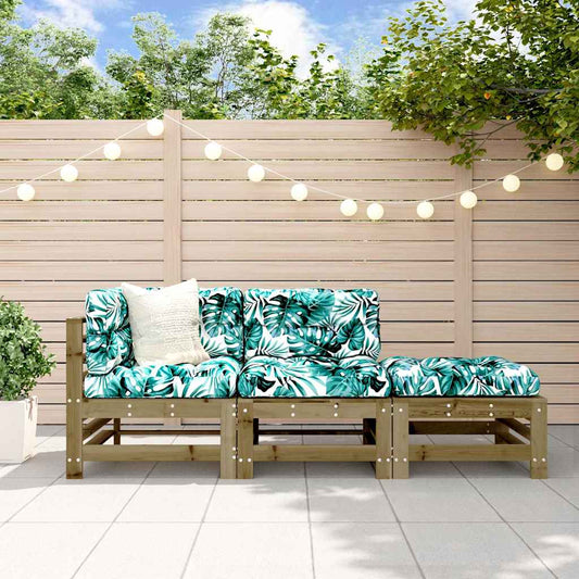 3 Piece Garden Lounge Set Impregnated Wood Pine