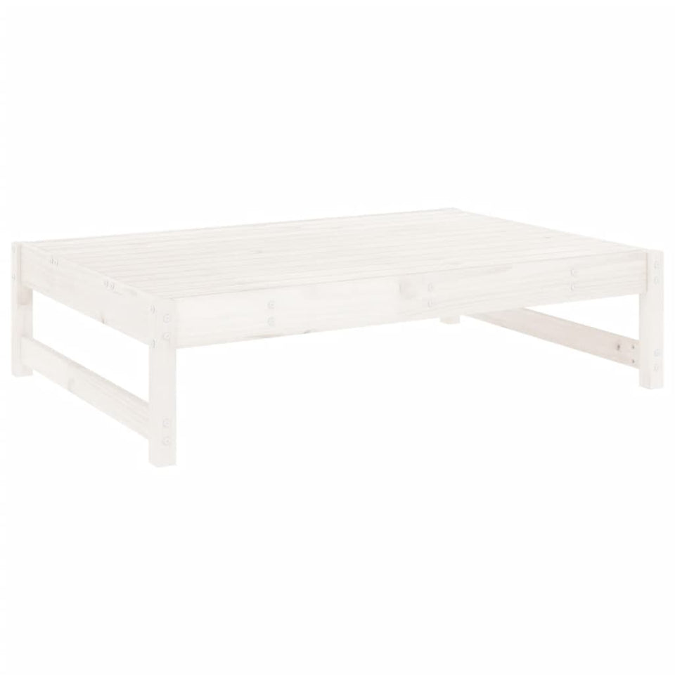 Garden Footstool White 120x80 cm Solid Wood Pine