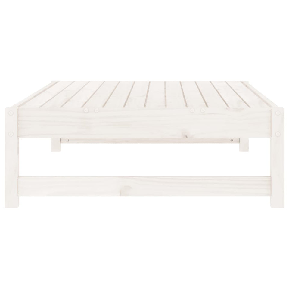 Garden Footstool White 120x80 cm Solid Wood Pine