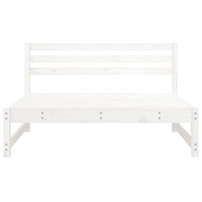 Garden Middle Sofas 2 pcs White 120x80 cm Solid Wood Pine