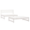 2 Piece Garden Lounge Set White Solid Wood Pine