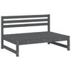 2 Piece Garden Lounge Set Grey Solid Wood Pine