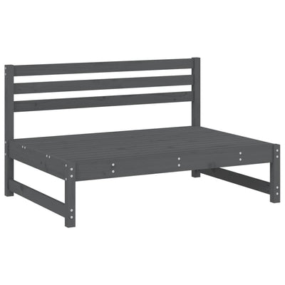 2 Piece Garden Lounge Set Grey Solid Wood Pine
