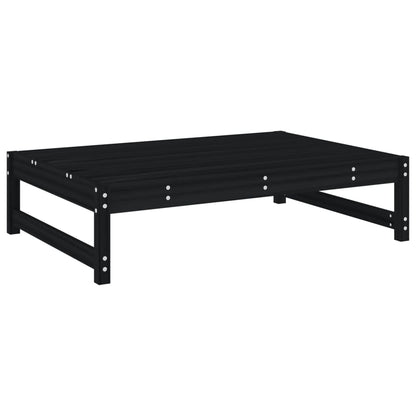 2 Piece Garden Lounge Set Black Solid Wood Pine