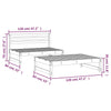 2 Piece Garden Lounge Set Black Solid Wood Pine