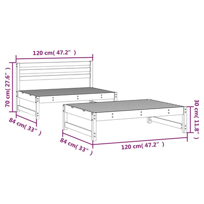 2 Piece Garden Lounge Set Solid Wood Douglas