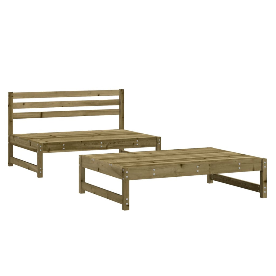 2 Piece Garden Lounge Set Impregnated Wood Pine
