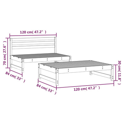 2 Piece Garden Lounge Set Impregnated Wood Pine