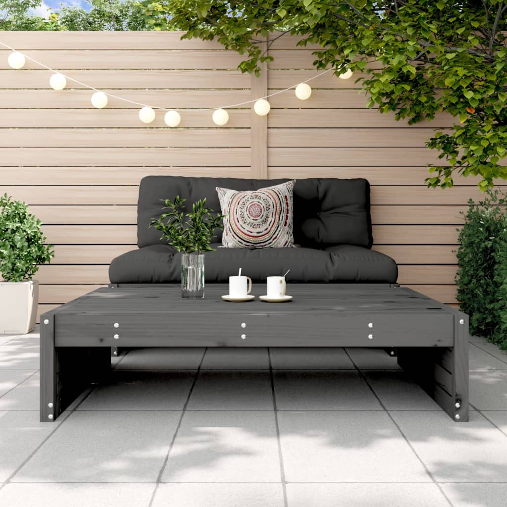 Garden Footstool | Grey | Solid wood pine | Large | Modular